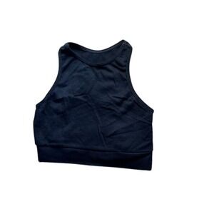 Anthropologie Classic Black Sports Bra Athletic Workout Yoga Fitness Top XS/S